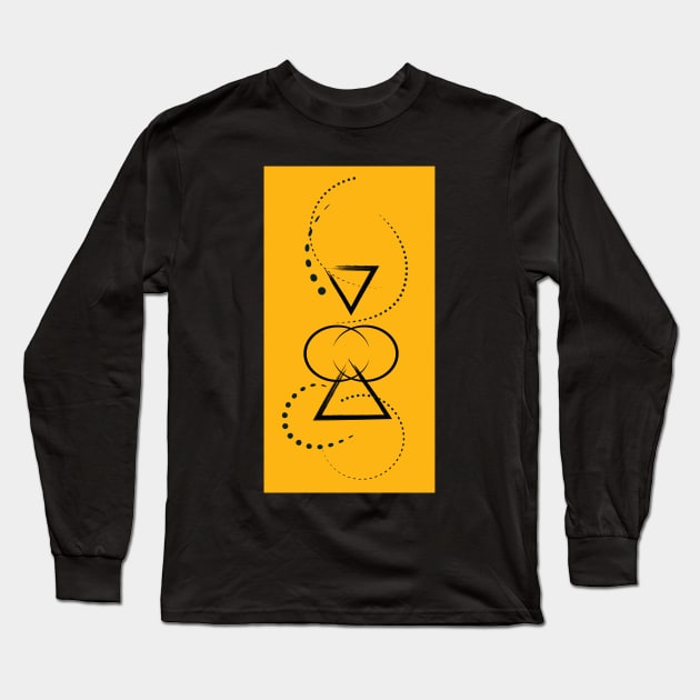 Yellow Love Pattern Long Sleeve T-Shirt by Art by Ergate